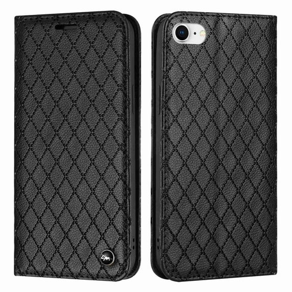 Decase for iPhone 7 / 8 / SE 2022 & 2020 Magnetic PU Leather Wallet Credit Card Holder Flip Folio Book Phone Case Shockproof Cover for Women Girl,Black