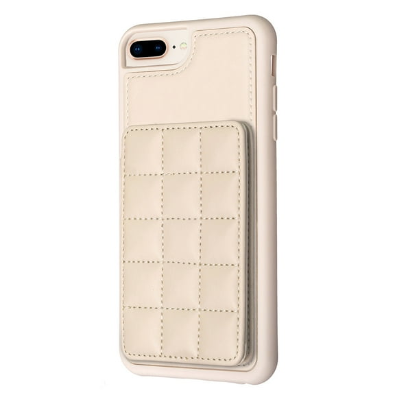 Decase for iPhone 7 Plus / 8 Plus Magnetic Back Wallet Card Pockets Phone Case, Shockproof PU Leather Kickstand Card Holder Slots Flip Folio Protective Cover, beige
