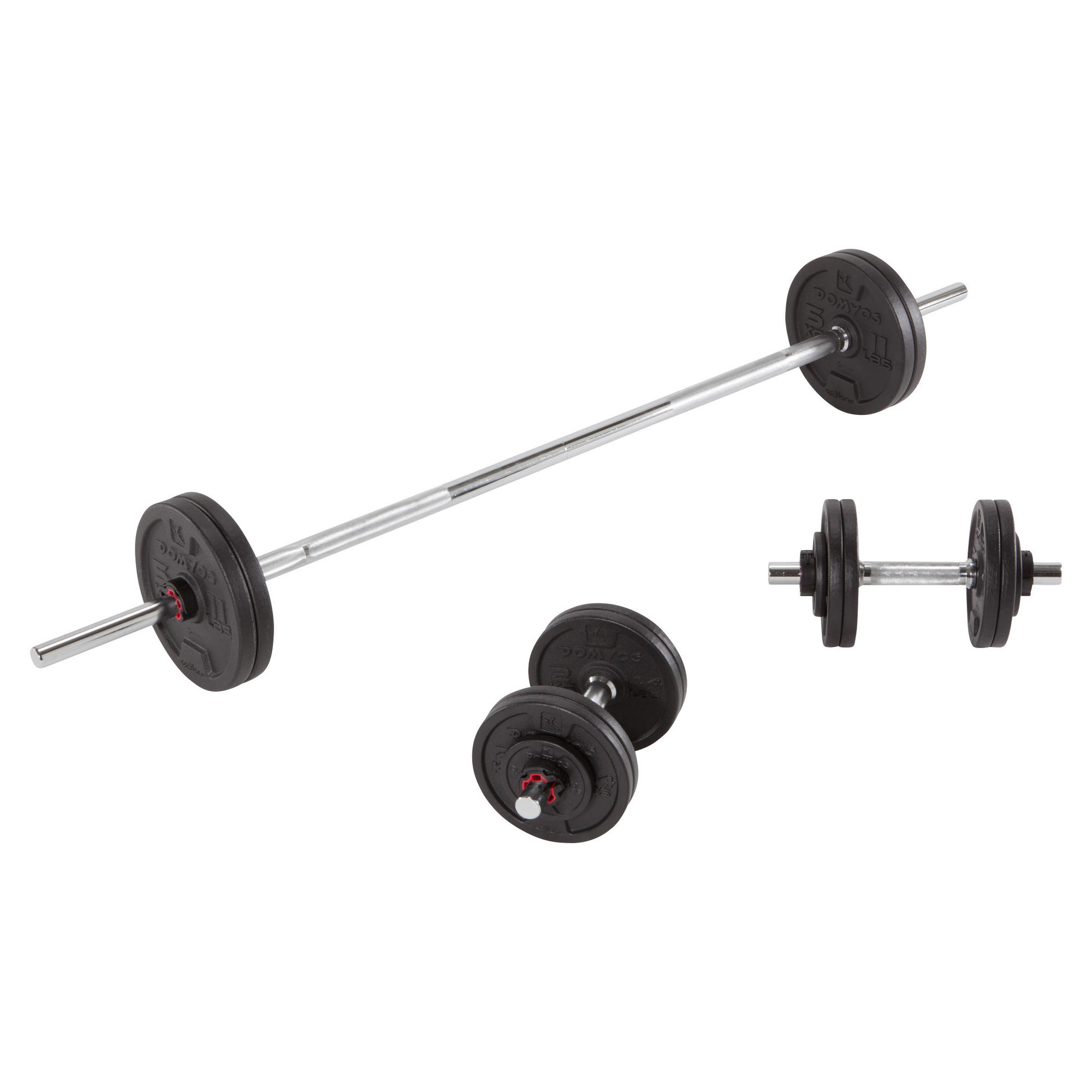 Cap Barbell 100 lb Cast Iron Hex Dumbbell Weight Set with Rack, Black