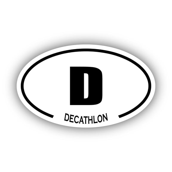 Decathlon D Oval Bumper Sticker 3M Vinyl Decal 3 in x 5 in