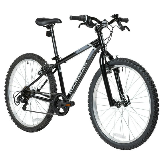 Decathlon Rockrider ST100, Kids Mountain Bike, 24" Wheels, Youth Ages 14+, 4'5"- 4'11", Black