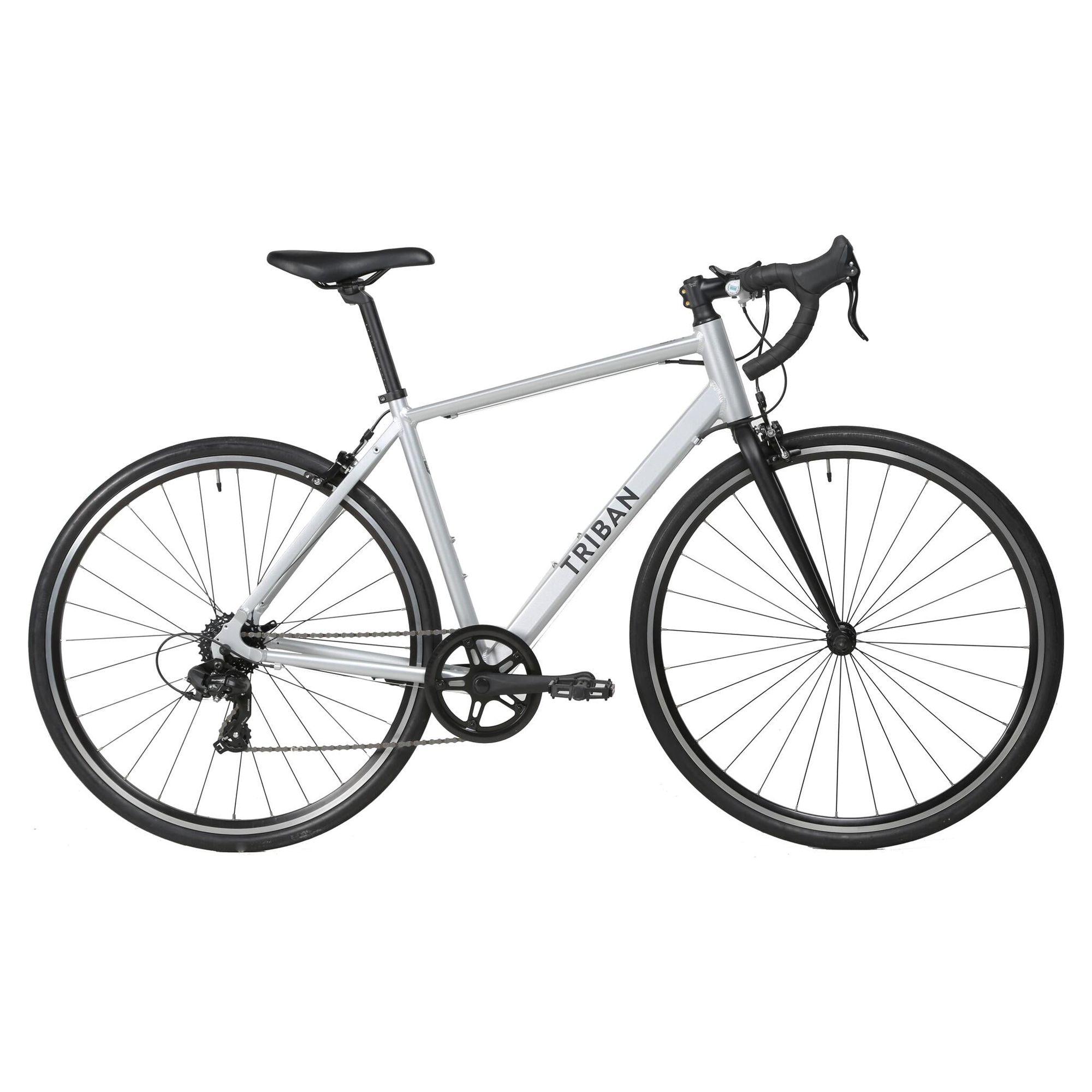 Decathlon Triban Abyss RC100, Aluminum Road Bike, 700c, 7 Speed, Silver, Small - image 1 of 6