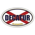 thumbnail image 1 of Decatur City Alabama State Flag | AL Flag Morgan County Oval State Colors Bumper Sticker Car Decal 3x5 inches, 1 of 3