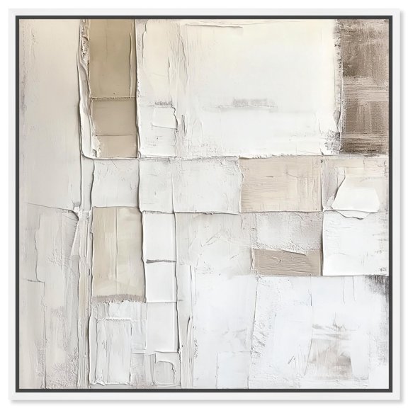 Decayed Charm Canvas Minimalist Abstract by Art Remedy, White Frame, 24" x 24"