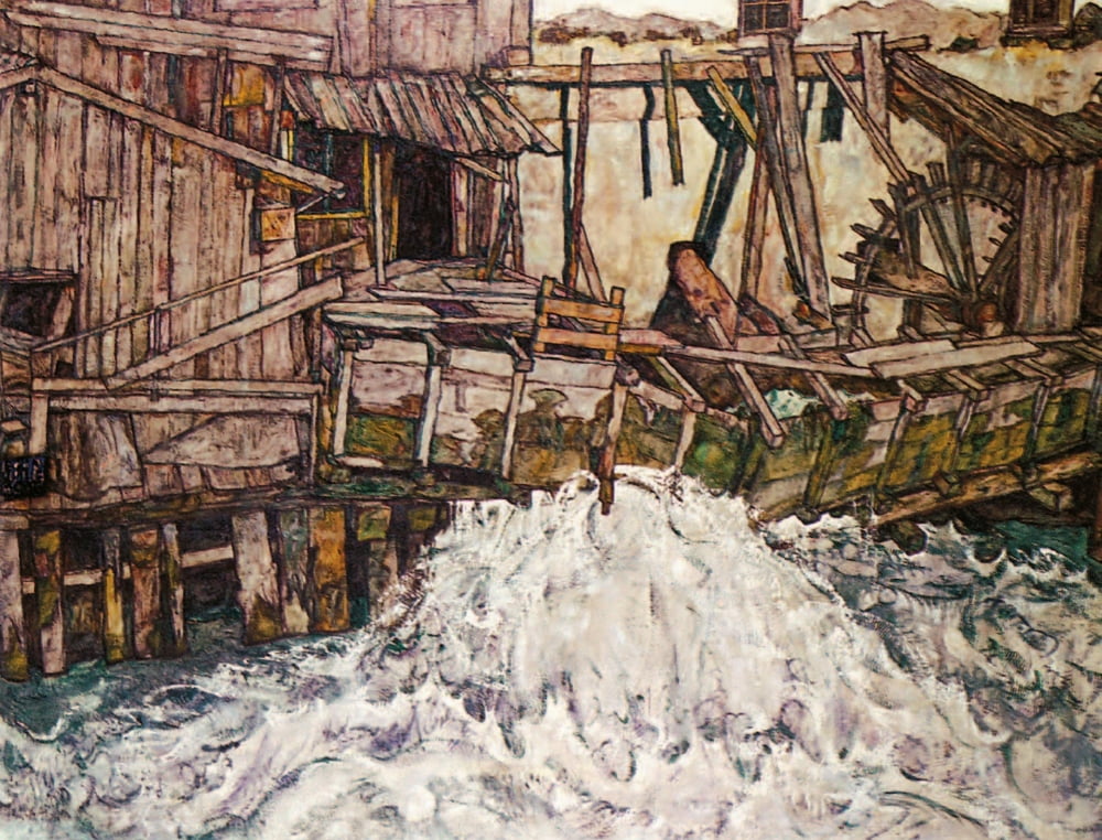 Decaying Mill 1916 Canvas Art - Egon Schiele (18 x 24)