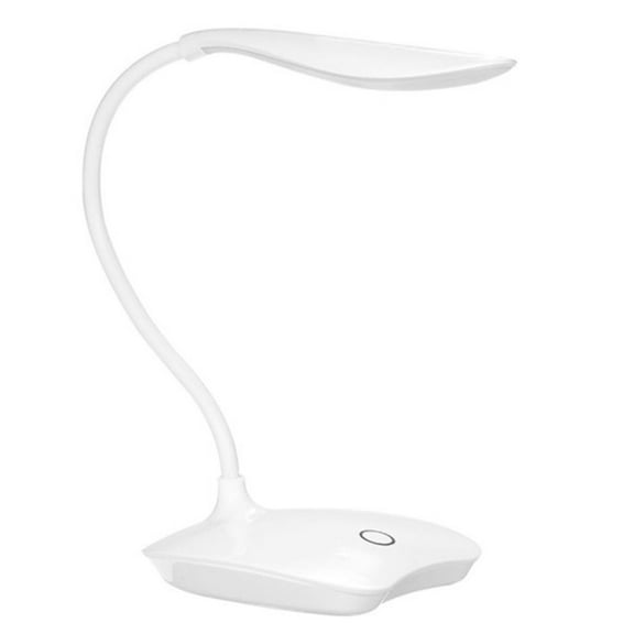 Decdeal Ultralight White LED USB Rechargeable Dimmable Eye-Caring Desk Lamp Touch Control Table Light with 360° Rotatable Head Flexible Hose for Studying Reading Working Camping