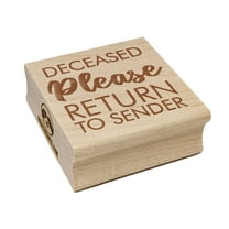 Deceased Please Return to Sender Mail Denial Square Rubber Stamp Stamping Scrapbooking Crafting - Small 1.25in