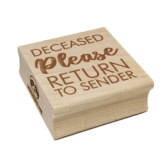 Deceased Please Return to Sender Mail Denial Square Rubber Stamp Stamping Scrapbooking Crafting - Small 1.25in