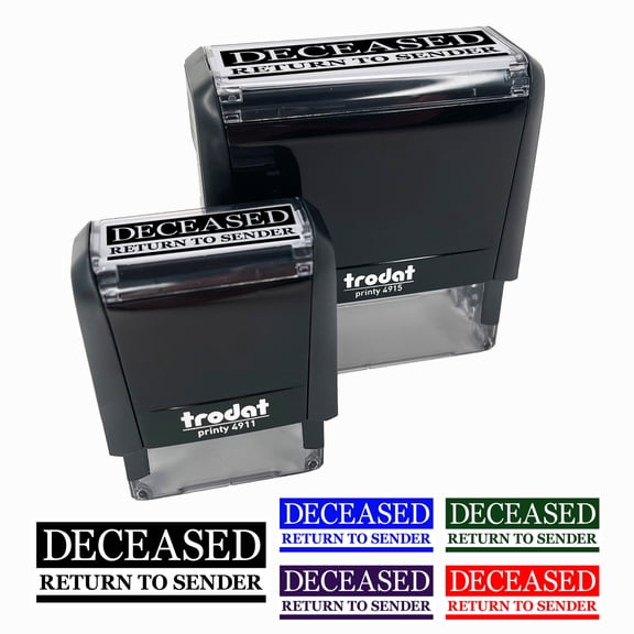 Deceased Return to Sender Mail Delivery Service Self-Inking Rubber Stamp Ink Stamper for Business Office - Lime Green Ink - Large 2-2/4 Inch