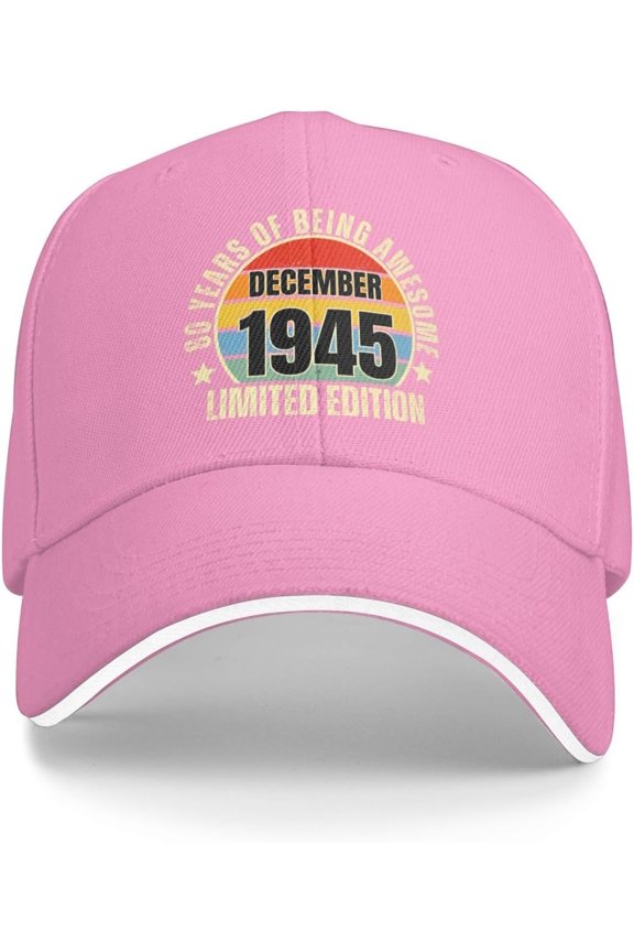 December 1945 Limited Edition 80 Years Old 80th Birthday Hat Baseball Cap