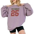 thumbnail image 1 of December 25 Christmas Sweatshirt Cute Women Holiday Xmas Tree Season Long Sleeve Graphic Shirts Pullover Tops, 1 of 4