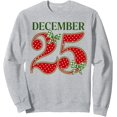 thumbnail image 1 of December 25 Retro Christmas Distressed Holiday Womens Sweatshirt, 1 of 7
