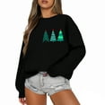 thumbnail image 1 of December 25 Sweatshirt Christmas Tree Pattern Sequined Sweatshirt Vintage Xmas Oversized Tops Fall Winter Clothes, Comfortable and Festive Wear for Women,Black,S, 1 of 3