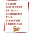 thumbnail image 1 of December Birthday Card – "Sorry Your Birthday is Overshadowed by Santa" – Humorous Design with Matching Envelope – Perfect for December Birthdays and Holiday Celebrations, 1 of 2