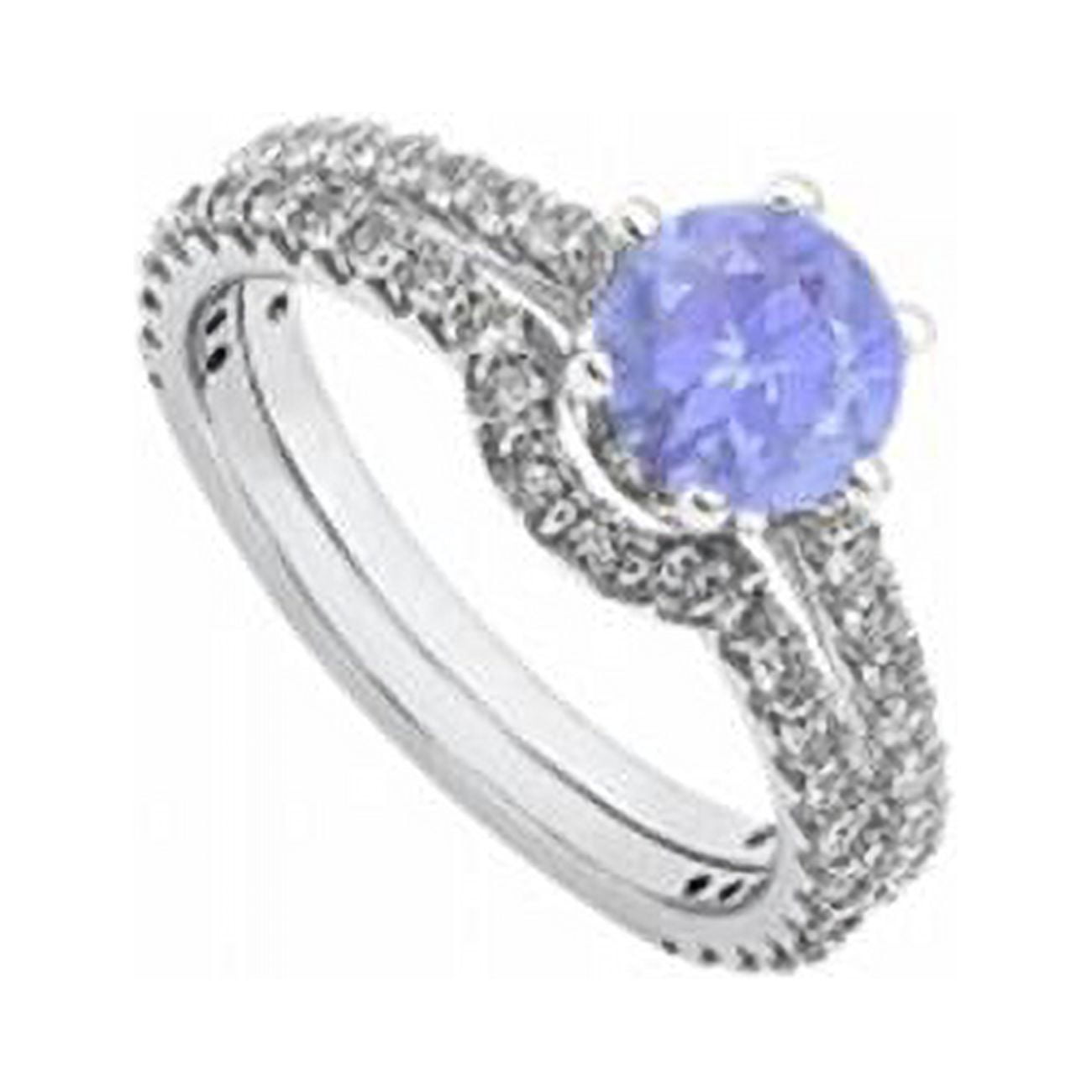 December Birthstone Tanzanite & Diamond Engagement Rings With Wedding ...