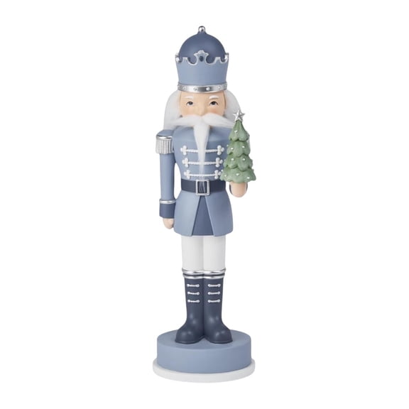 December Diamonds 14-Inch Blue Nutcracker with Christmas Tree Decorative Holiday Figurine Festive Tabletop Display New 2025