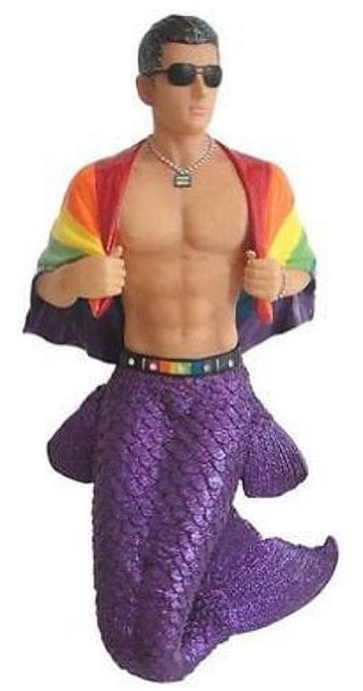 December Diamonds Gay Pride Merman with Rainbow Flag Christmas Ornament ...