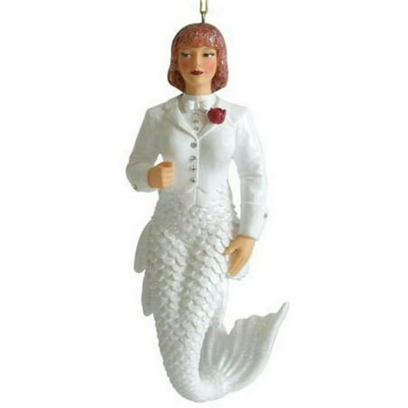 December Diamonds White Bride Tuxedo Mermaid Wedding Christmas Ornament 5590755