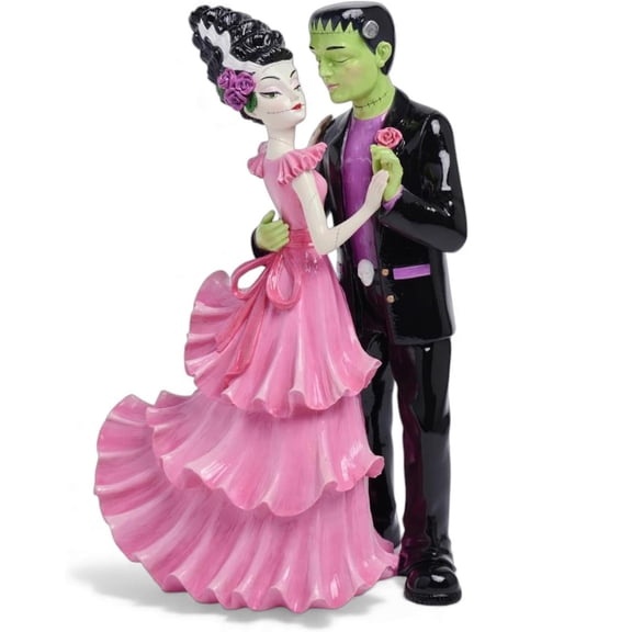 December Diamonds Mr. & Mrs. Frankenstein Dancing Figurine 16 Inch Halloween