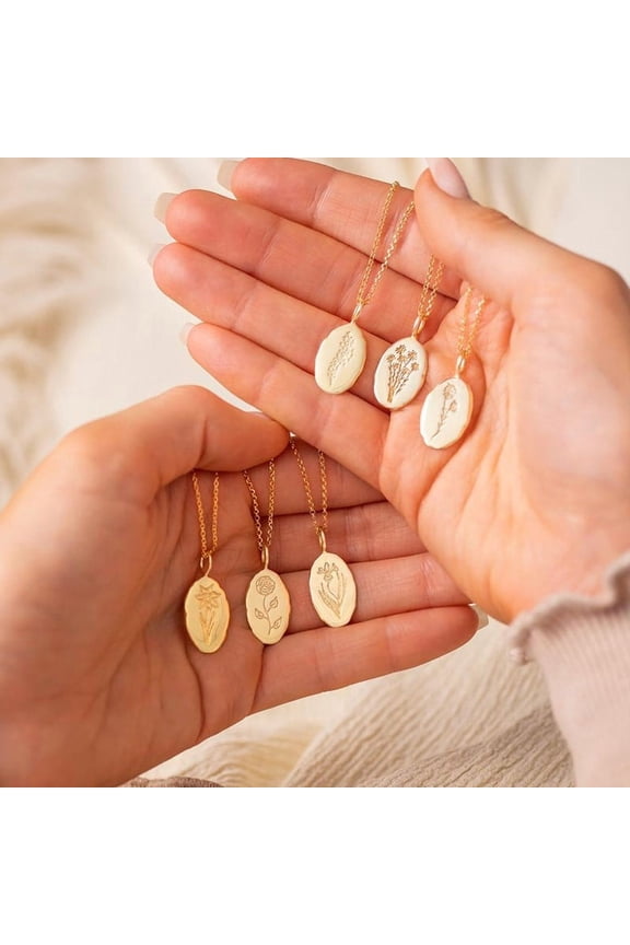 December Flower Christmas Necklace Month