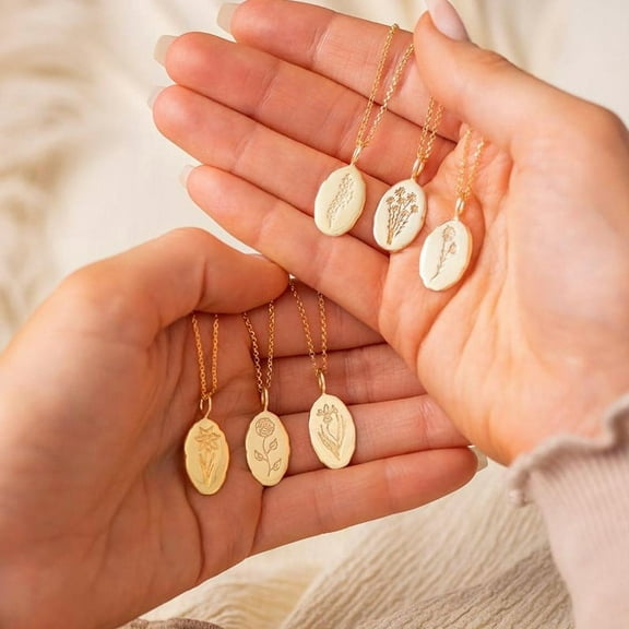 December Flower Christmas Necklace Month