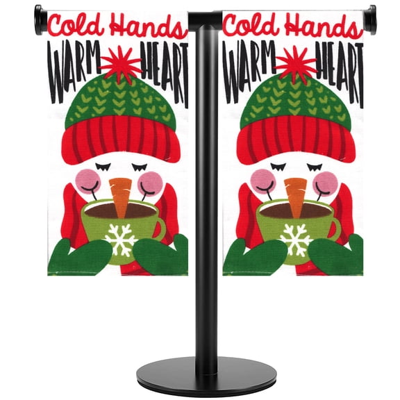 December Home Kitchen Towel Set, Winter Snowman Theme, Cotton, Multicolor