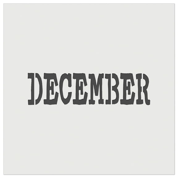 December Month Calendar Fun Text DIY Cookie Wall Craft Stencil - 5.5 Inch