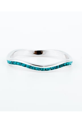 December Swarovski Crystal Stackable ring in Sterling Silver