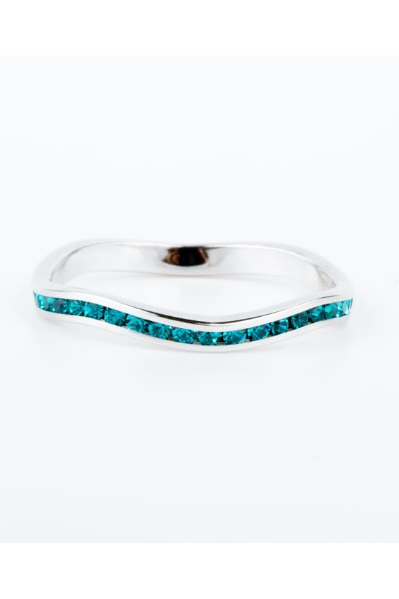 December Swarovski Crystal Stackable ring in Sterling Silver