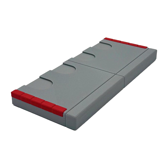 DecentBit Fingerboard Ramp Sidewalk Stand Stone Gray and Red Mini Skatepark Obstacle