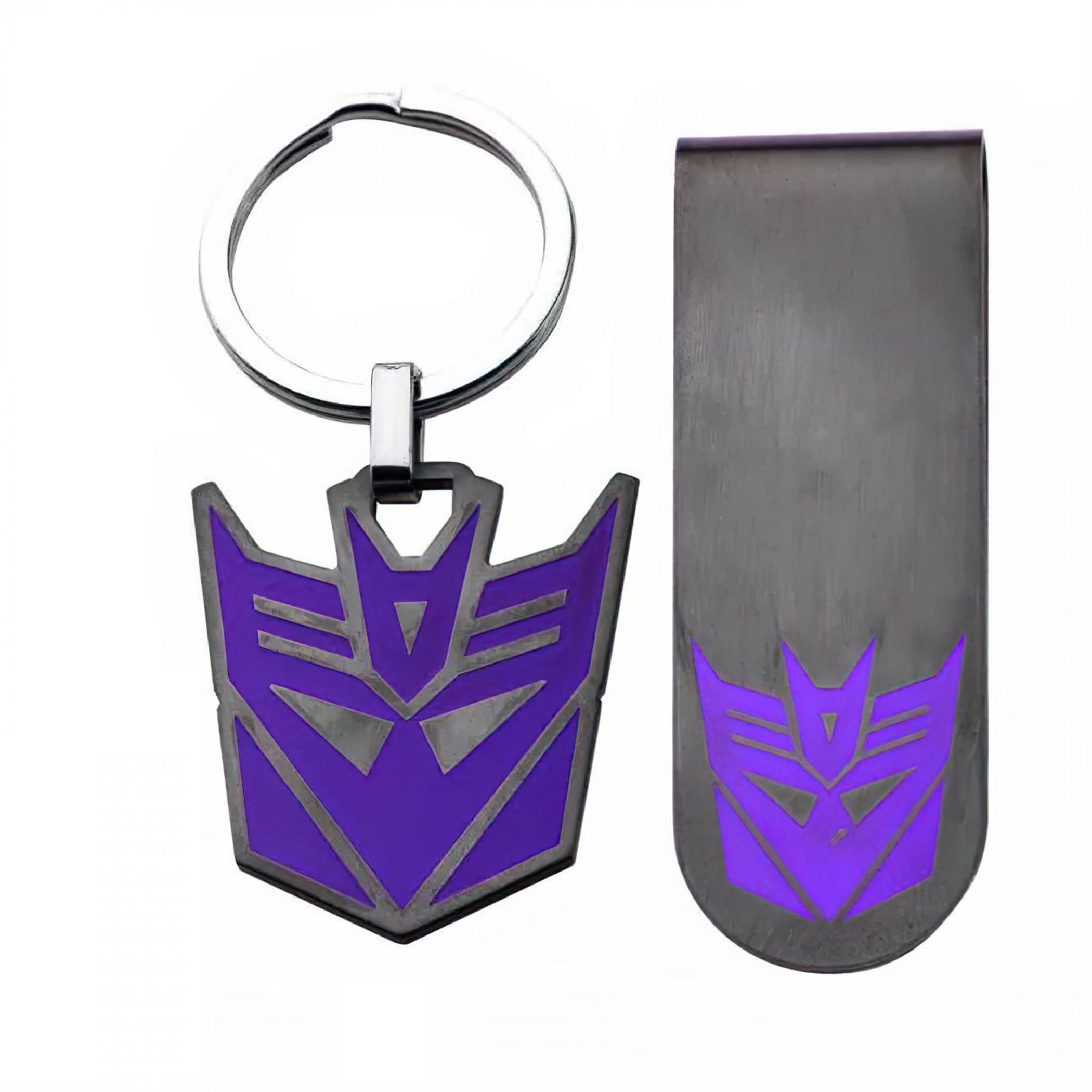 Decepticon Men's Stainless Steel Black IP Money Clip and Key Chain Set ...