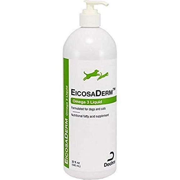 Dechra EicosaDerm Omega 3 Liquid for Dogs & Cats 32oz - Nutritional Fatty Acid Supplement 1810056