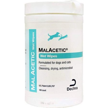 Dechra MalAcetic Wet Wipes for Cats and Dogs 100-Count