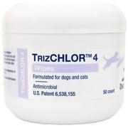 مناديل Dechra TrizCHLOR 4 للحيوانات الأليفة تدعم البشرة الصحية لقطط الكلاب 50CT