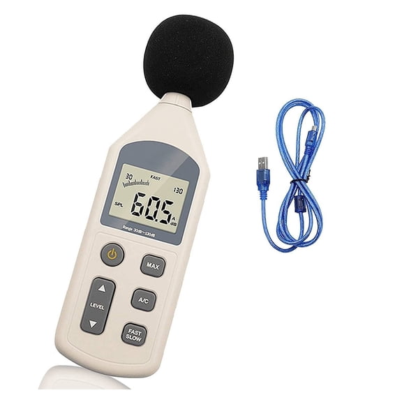 Decibel Meter Digital Sound Level Meter 30-130dB Decibel Noise Measurement Tester, Max Value Locked, LCD Acoustic Noise Meter ,Accurate Readings