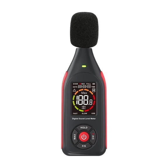 Decibel Meter, Handheld Sound Level 30 to 130dB A/C Weighting Noise Tester,Data Analyzable ,Feature Packed