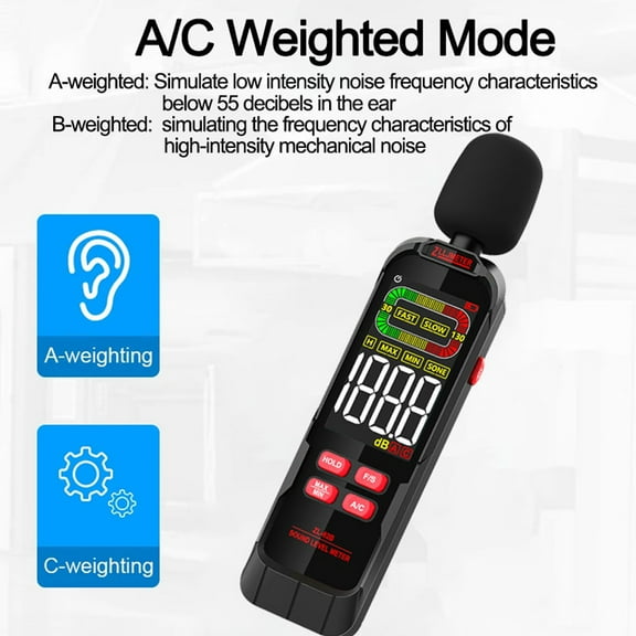 Decibel Tester,Lcd Display Professional 30-130db Noise Display With Auto Shutdown Noise Meter Sound Meter Decibel Tester Noise Decibel And Under Handheld Functional Sound Noise Bar Display