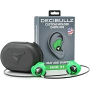 Decibullz Custom Molded Earplugs Pro Pack, One Size - Green Bundle