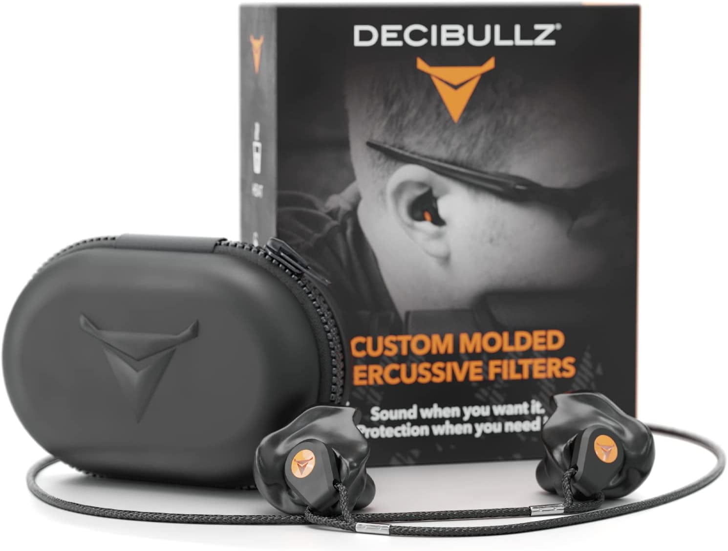 Decibullz Percussive Moldable Earplugs for Hunting & Shooting, Gun