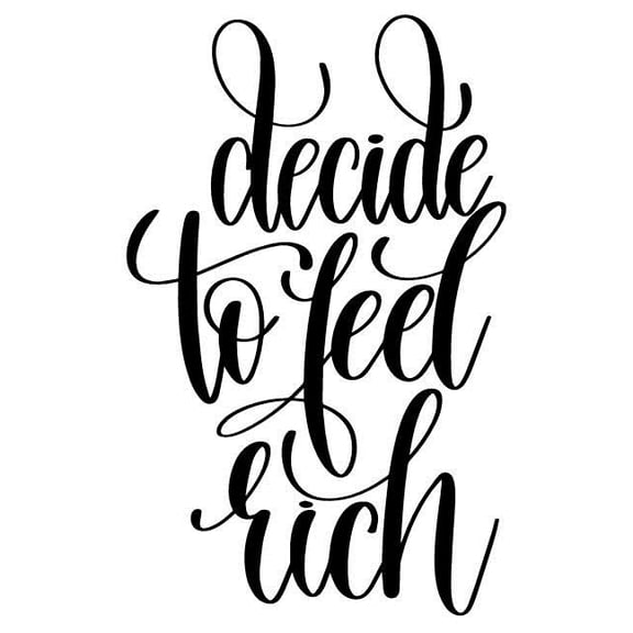Decide To Feel Rich: 6x9 College Ruled Line Paper 150 Pages, (Paperback)