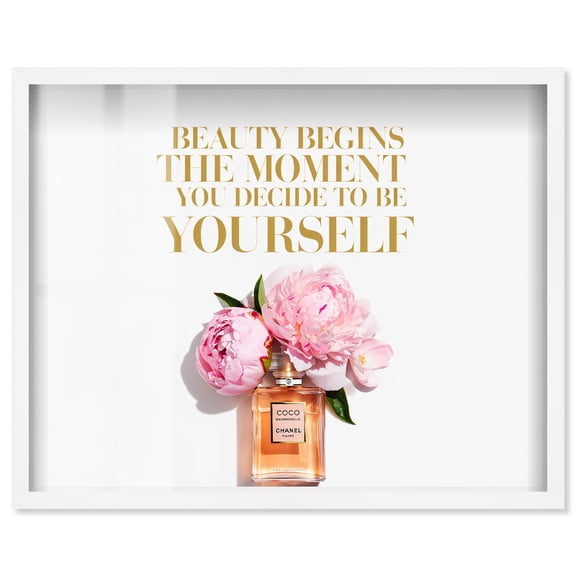 Decidedly Beautiful Shadowbox Print Fun Quotes by Art Remedy, White Frame, 36 x 30