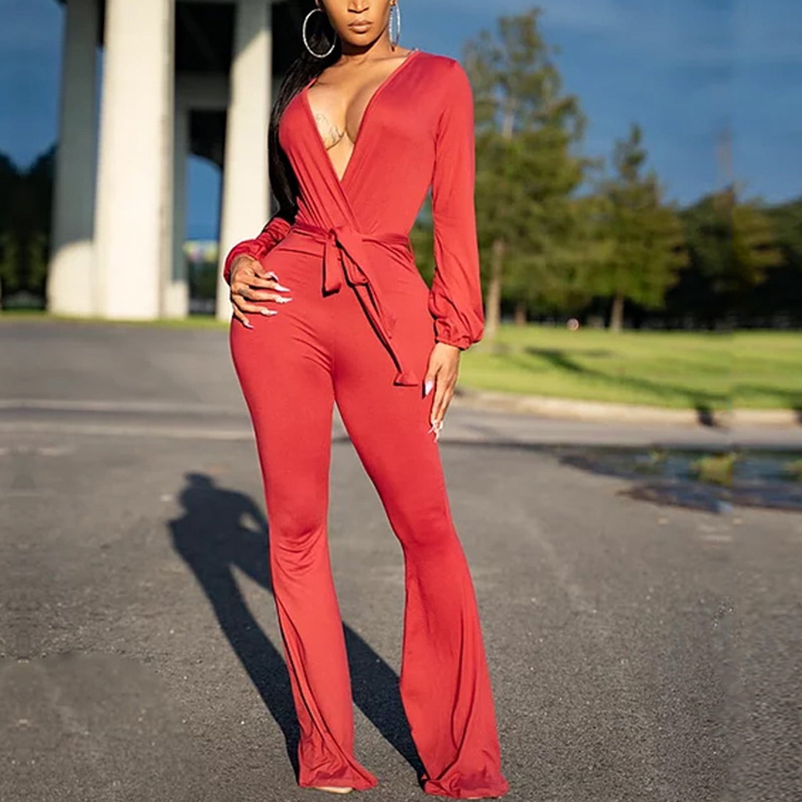 Red Puff Sleeve Jumpsuit – Curvaceous Boutique