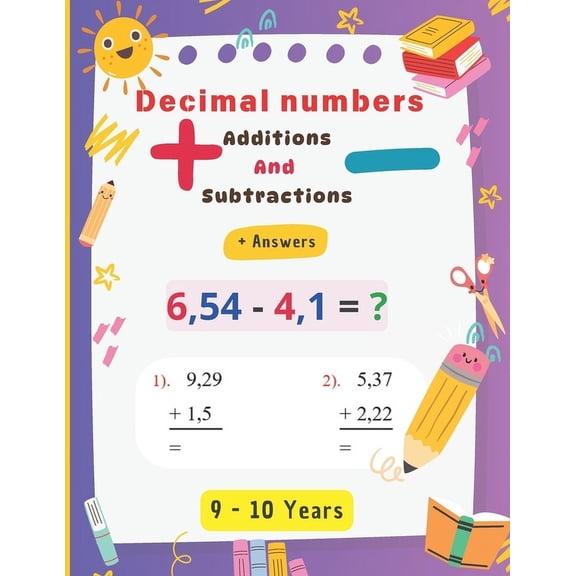 Decimal numbers: Progressive addition and subtraction exercises with solutions, (Paperback)