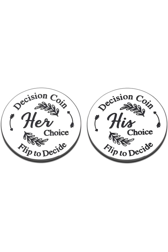 Decision Coin - Stainless Steel Double Sided Coin - Wedding Gift for Couples Newlyweds, Anniversary Date Night Gifts for Men Women,Funny Valentines Day Birthday Gifts for Her Him Girlfriend Boyfriend