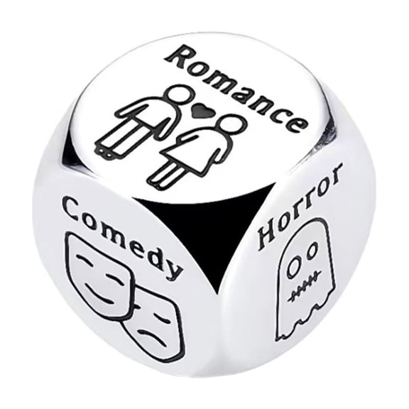 Decision Dice, Stainless Steel Couple's Dice for Date Night & Game Night, Love Question Dice with Romantic Prompts for Couples Activities & Conversation Starters