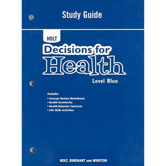 Pre-Owned Decisions for Health Level Blue, Grade 8 Study Guide: Holt Decisions for Health (Decisions for Health 2009) Paperback