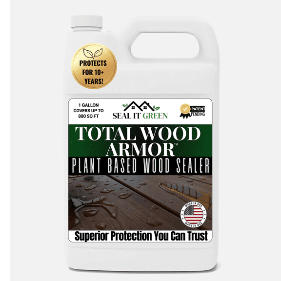 Seal it Green Deck Armor Total Wood Protection Plant Based Clear Wood Sealer Waterproof for Decks Docks Fences Furniture 1 Gallon