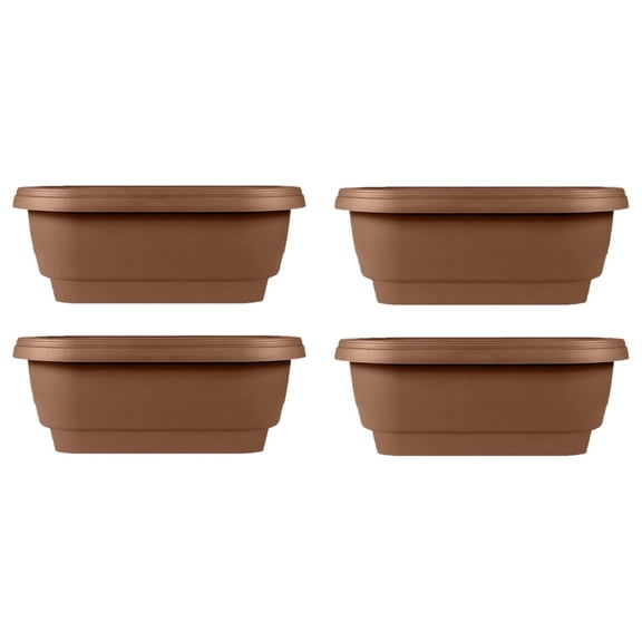 Deck Balcony Rail Planter, 24", Chocolate (Pack of 4)