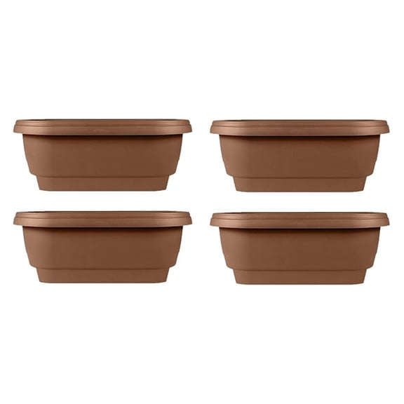 Deck Balcony Rail Planter, 24", Chocolate (Pack of 4)