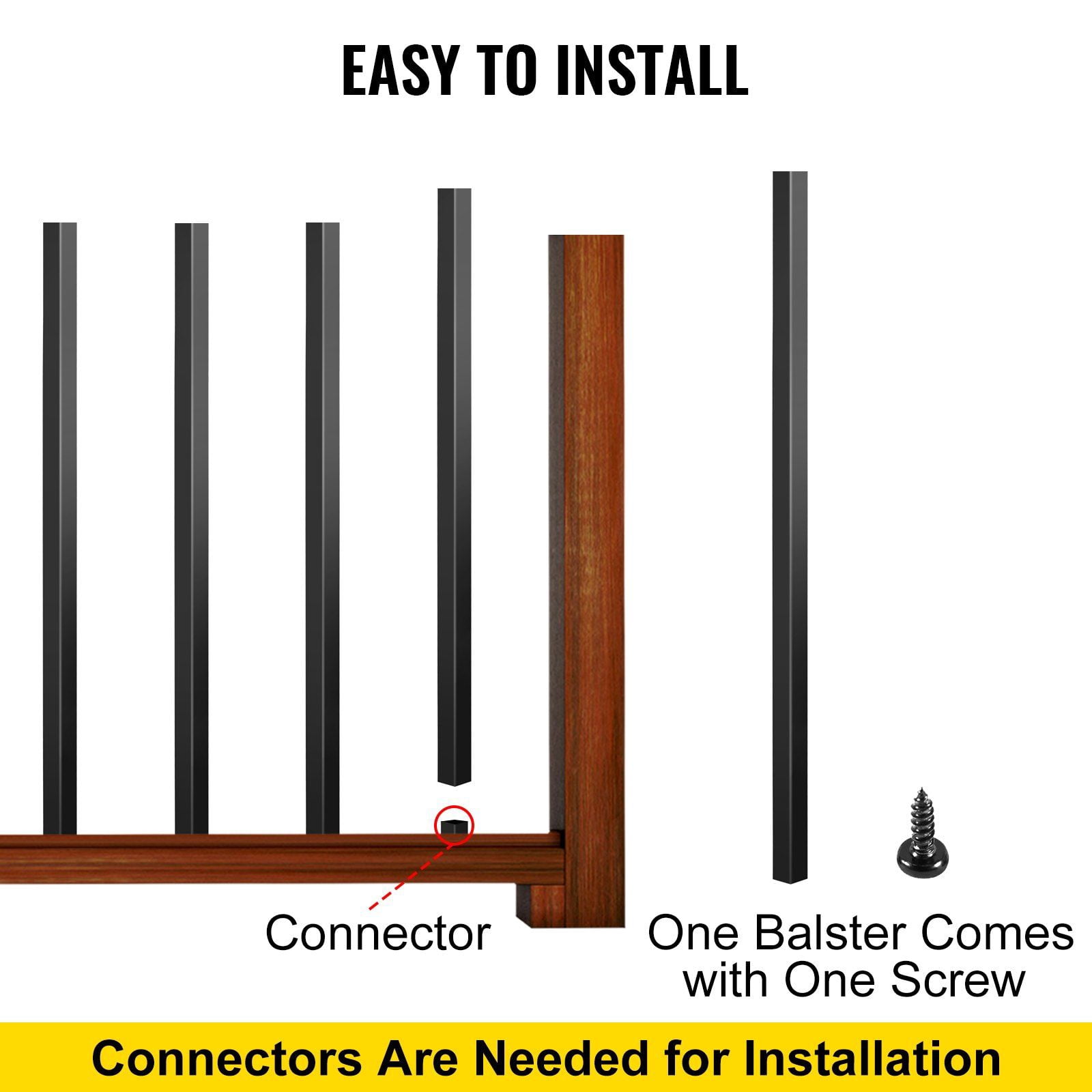 Precision Balusters Deck Balusters 101-Pack, 32-Inch Metal Deck Railing Spindles, 0.8-Inch ...